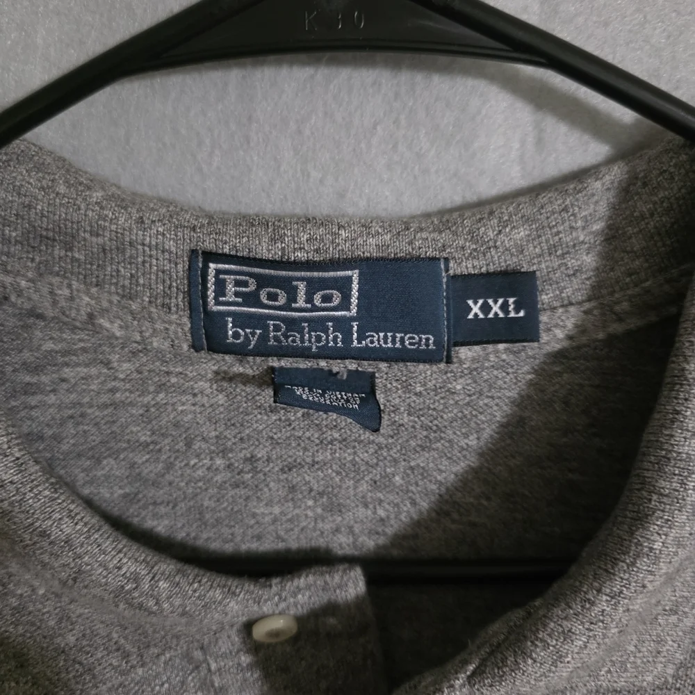 Polo Ralph Lauren Mens Gray Heathered Long Sleeve Polo 368044 Size XXL